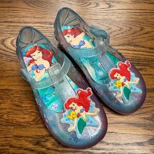 Little Mermaid Glittery Ariel Toddler Jelly T-Strap Character Shoes Size 12